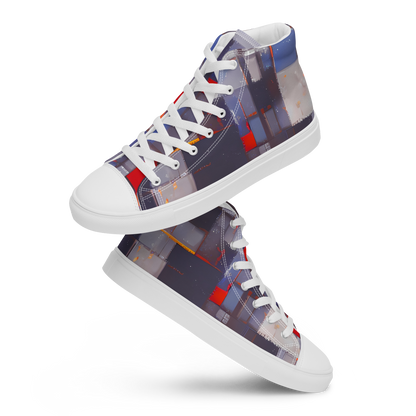 Women's High Top Canvas Shoes - Cubist Rhythm