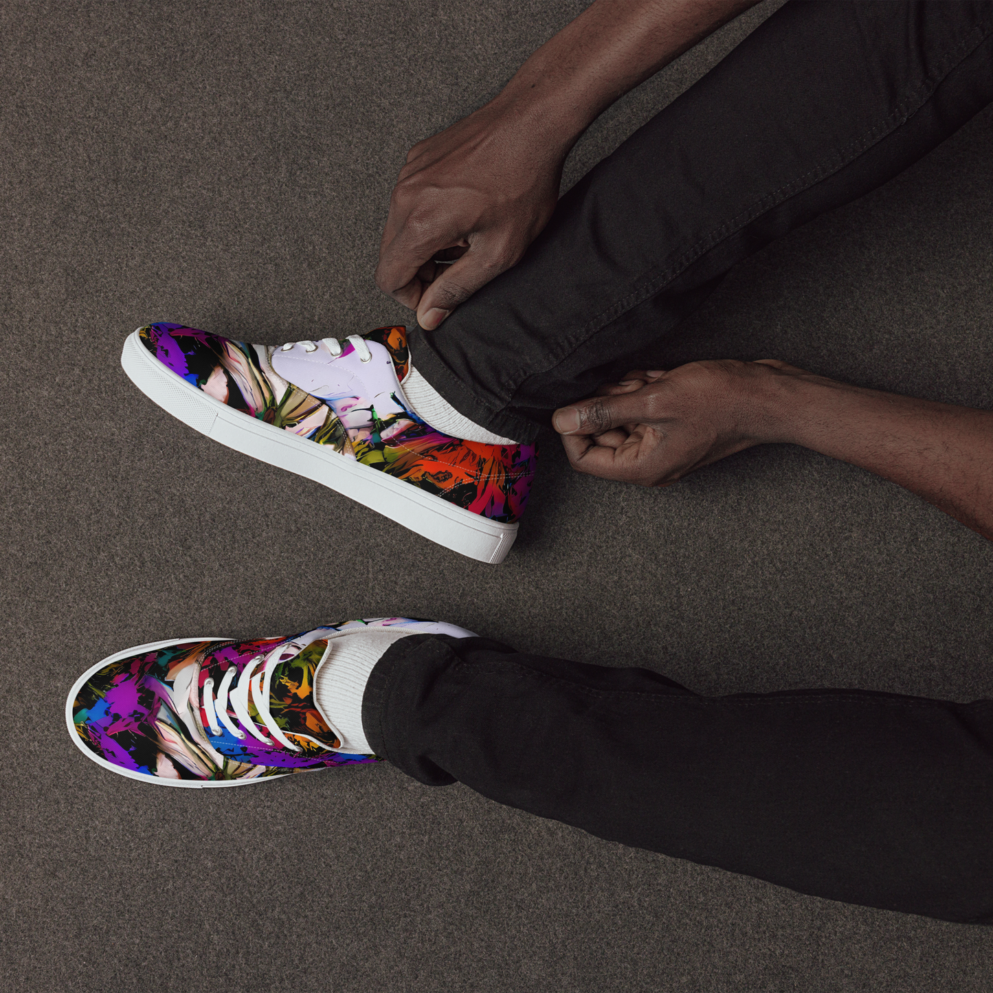 Men's Lace-Up Canvas Shoes - Sultry Smoke