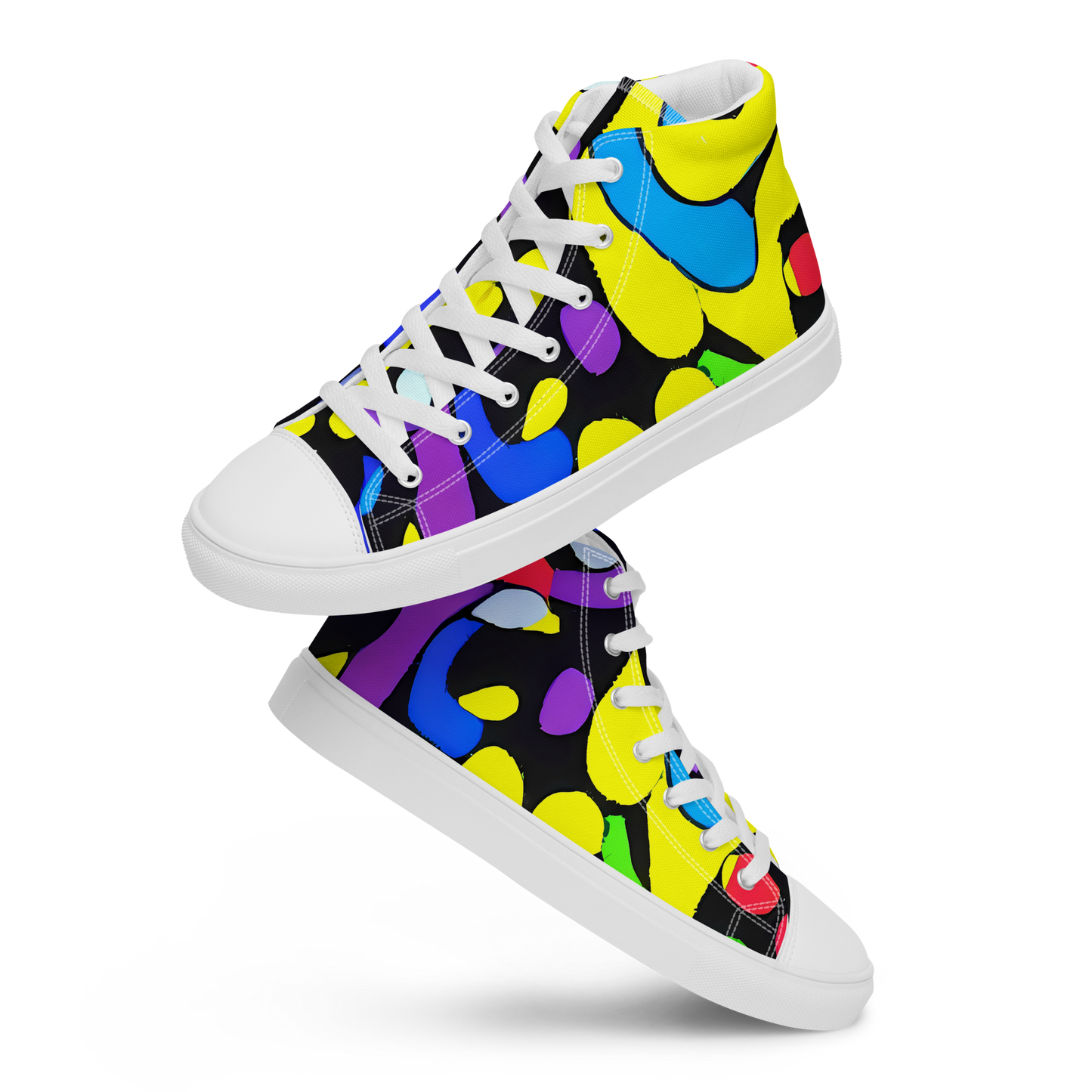 Men's High Top Canvas Shoes - Miró's Mosaic