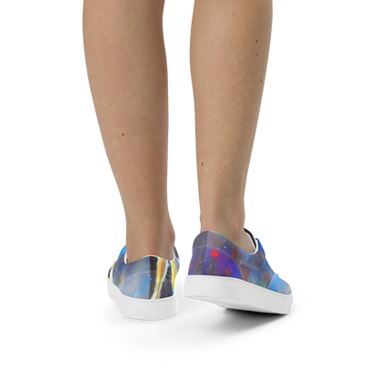 Women's Lace-Up Canvas Shoes - Impressionist Drift