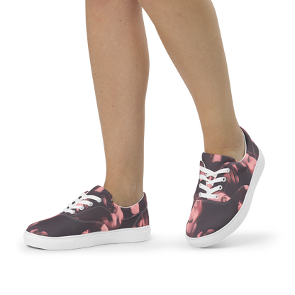 Women's Lace-Up Canvas Shoes - Portrait Whispers