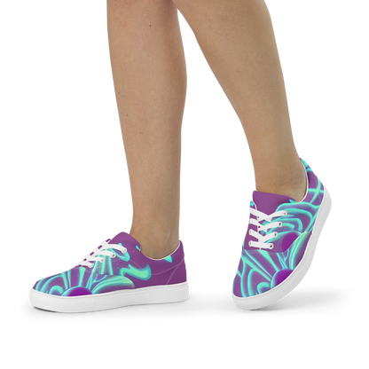 Women's Lace-Up Canvas Shoes - Neon Drift
