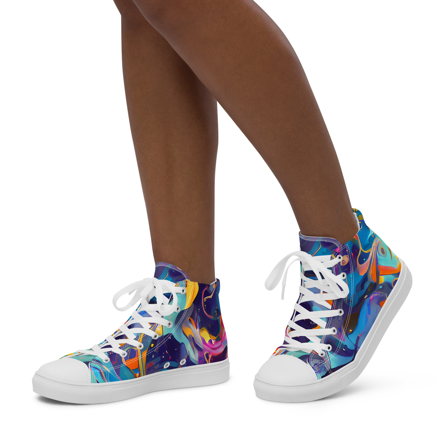 Women's High Top Canvas Shoes - Whimsical Fusion