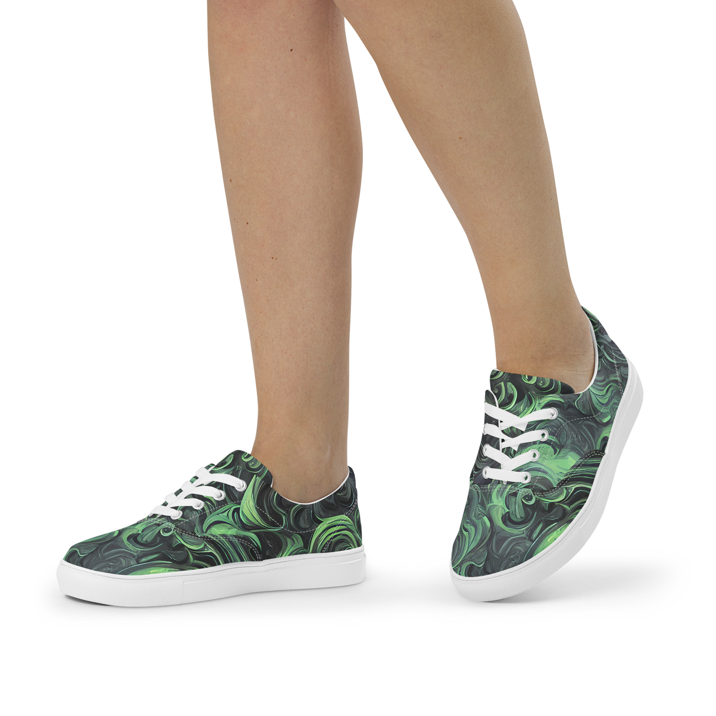Women's Lace-Up Canvas Shoes - Savrasov Swirls