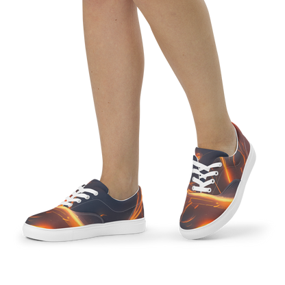 Women's Lace-Up Canvas Shoes - Inferno Spirals