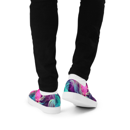 Men's Lace-Up Canvas Shoes - Galactic Bloom