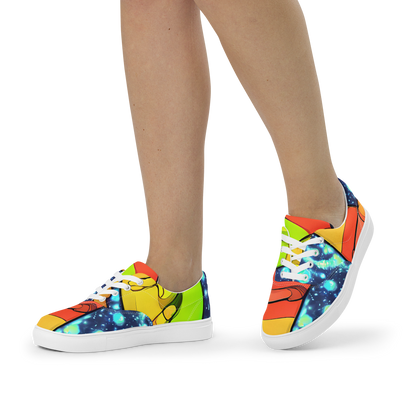 Women's Lace-Up Canvas Shoes - Cosmic Siblings