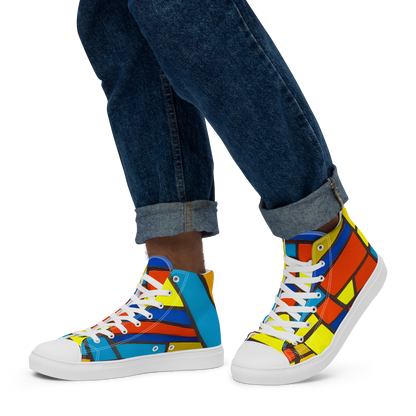 Men's High Top Canvas Shoes - Mondrian Mesh
