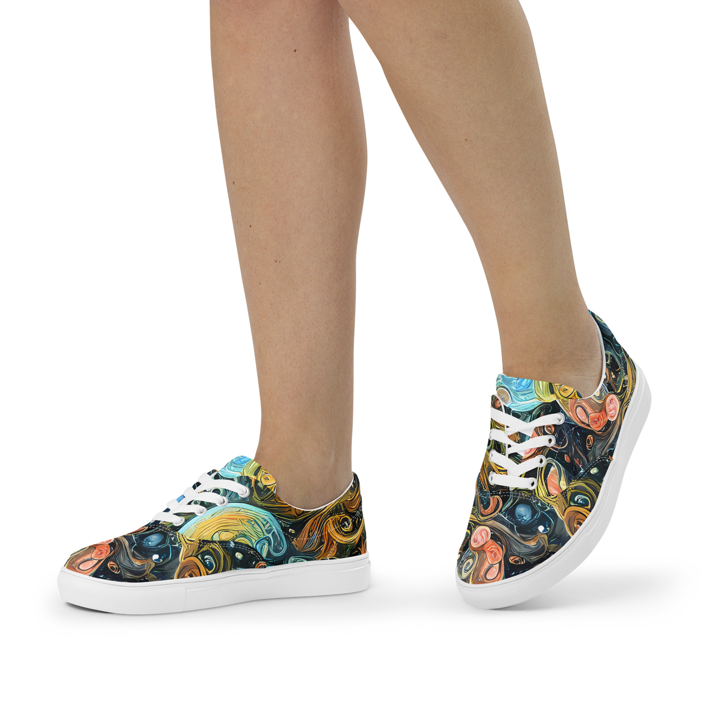 Women's Lace-Up Canvas Shoes - Wild Cosmos