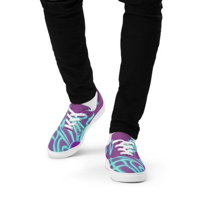 Men's Lace-Up Canvas Shoes - Neon Drift