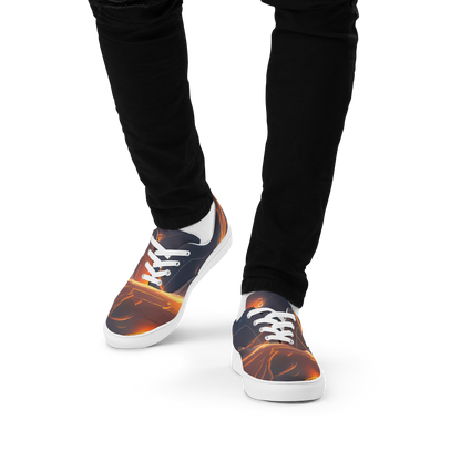 Men's Lace-Up Canvas Shoes - Inferno Spirals