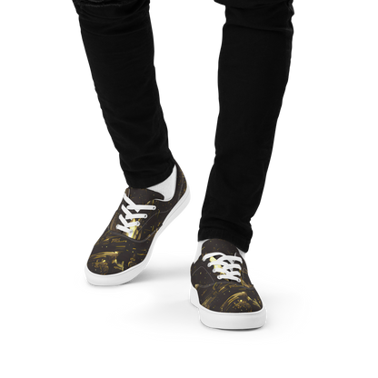 Men's Lace-Up Canvas Shoes - Oceanic Echo