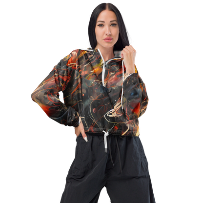 Women's Cropped Windbreaker - Temporal Vortex