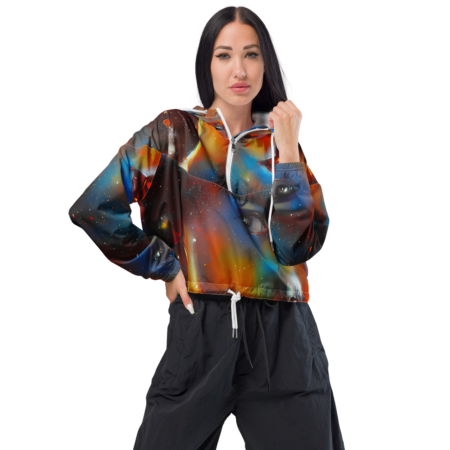 Women's Cropped Windbreaker - Celestial Vogue