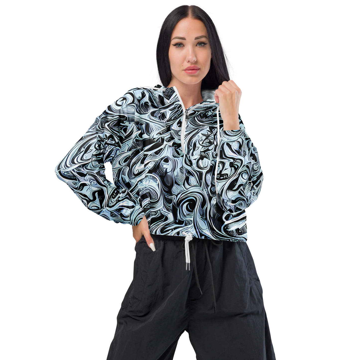 Women's Cropped Windbreaker - Horkey's Nebula