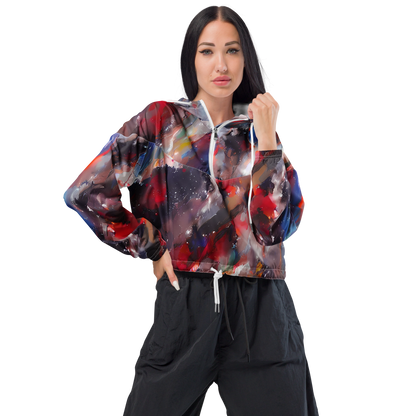 Women's Cropped Windbreaker - Passionate Brush