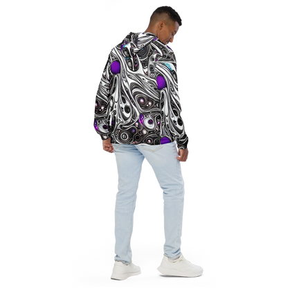 Men's Windbreaker - Neo-Noir Waves