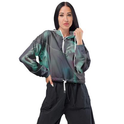 Women's Cropped Windbreaker - Surreal Dreams