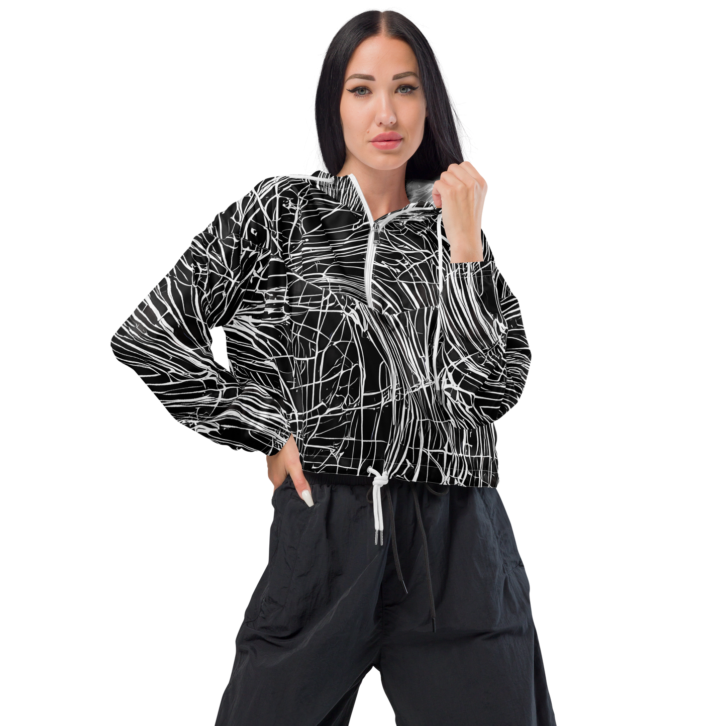 Women's Cropped Windbreaker - Biomech Spiral