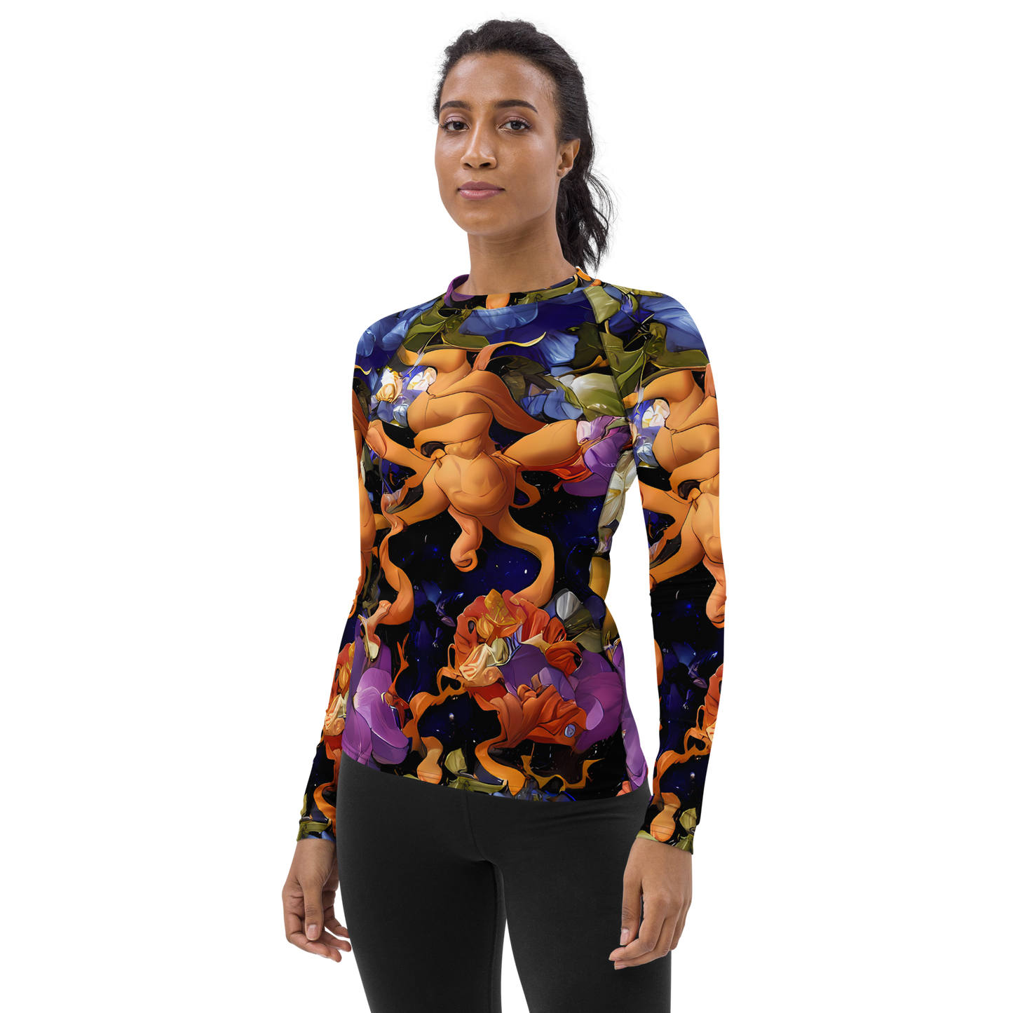 Women's Rash Guard - Blooming Cosmos