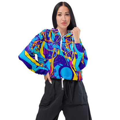 Women's Cropped Windbreaker - Spectral Tangle