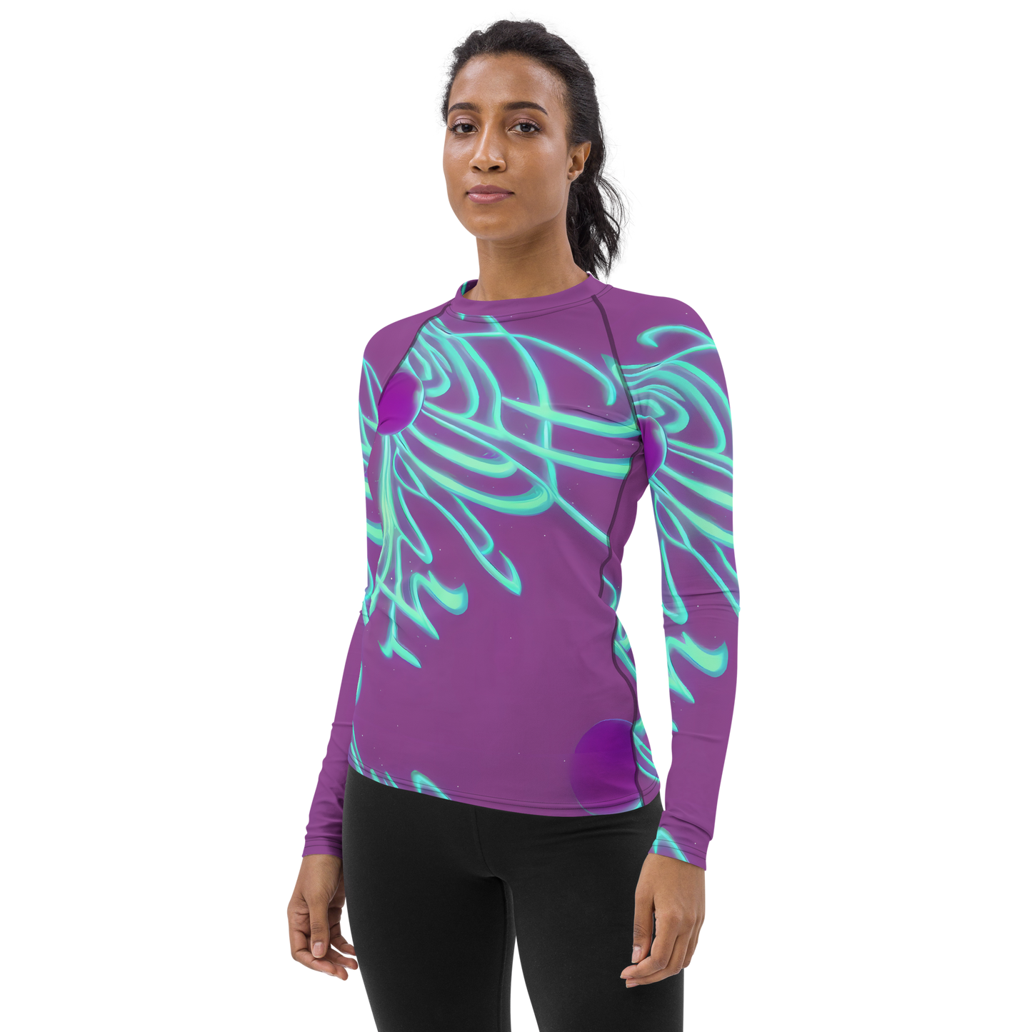 Women's Rash Guard - Neon Drift