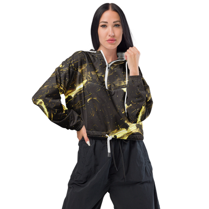 Women's Cropped Windbreaker - Oceanic Echo