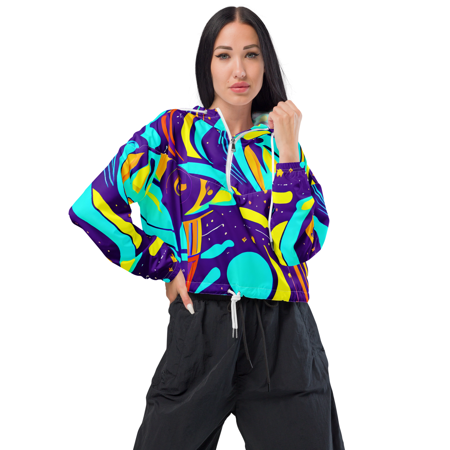 Women's Cropped Windbreaker - Blasted Bazaar