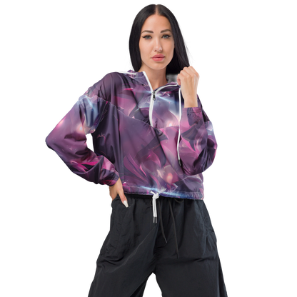 Women's Cropped Windbreaker - Vertex Visions