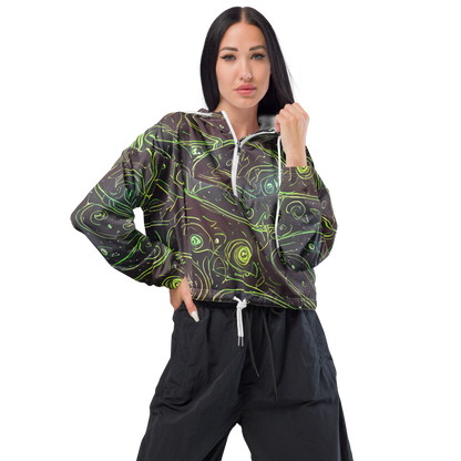 Women's Cropped Windbreaker - Starfield Scrolls