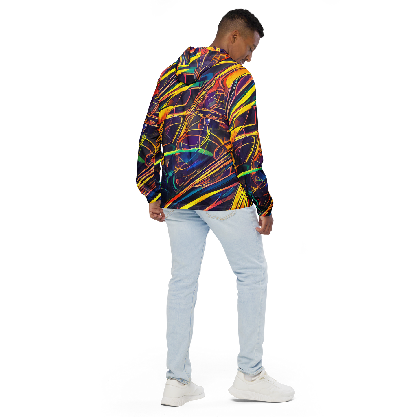 Men's Windbreaker - Vector Rhapsody