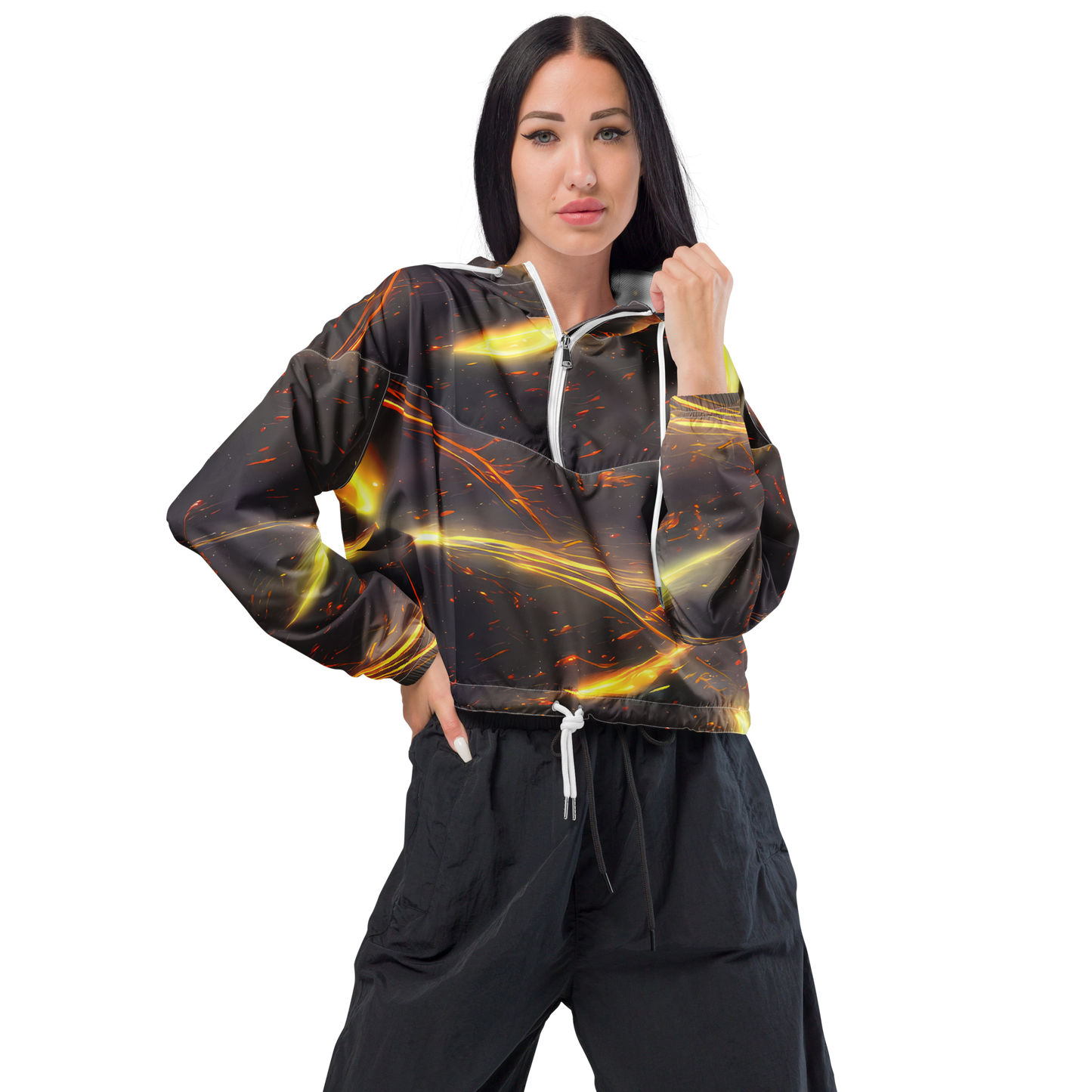 Women's Cropped Windbreaker - Stellar Arcana