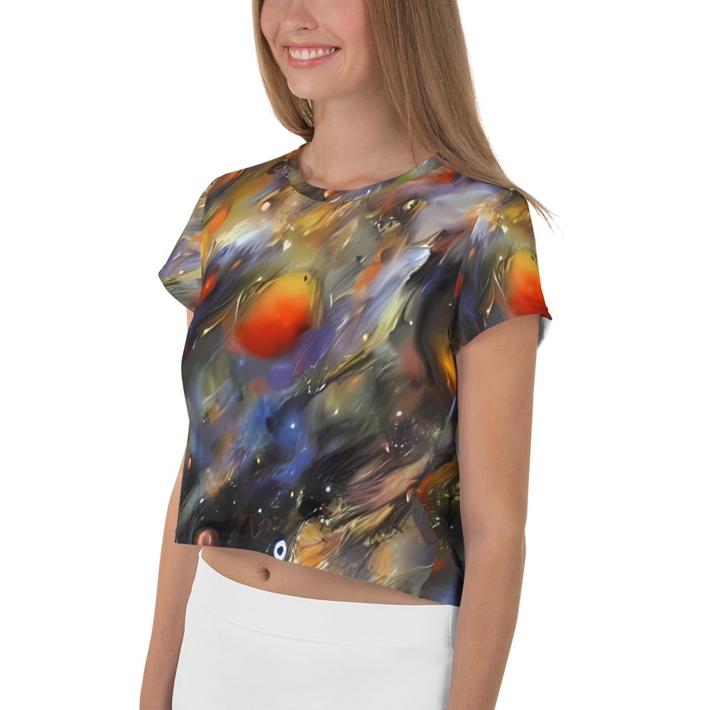 Women's Crop Tee - Brushstroke Blaze