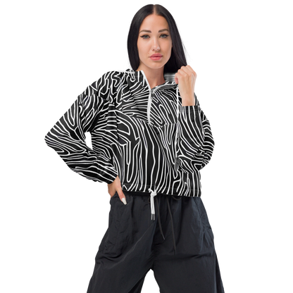 Women's Cropped Windbreaker - Acconci Waves