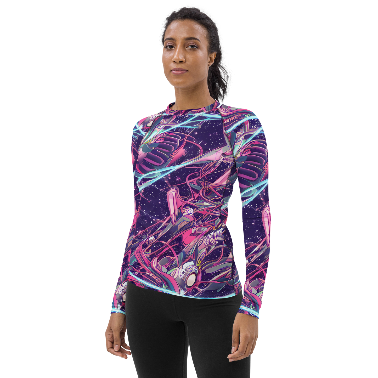 Women's Rash Guard - Neo-Tokyo Twirl