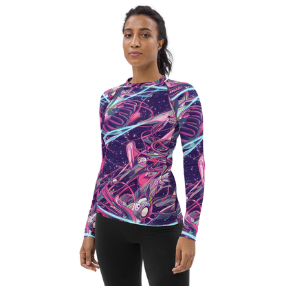 Women's Rash Guard - Neo-Tokyo Twirl