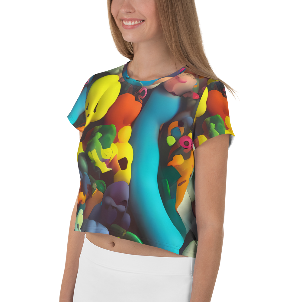 Women's Crop Tee - Bubble Pop Art