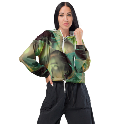 Women's Cropped Windbreaker - Spectral Whisper