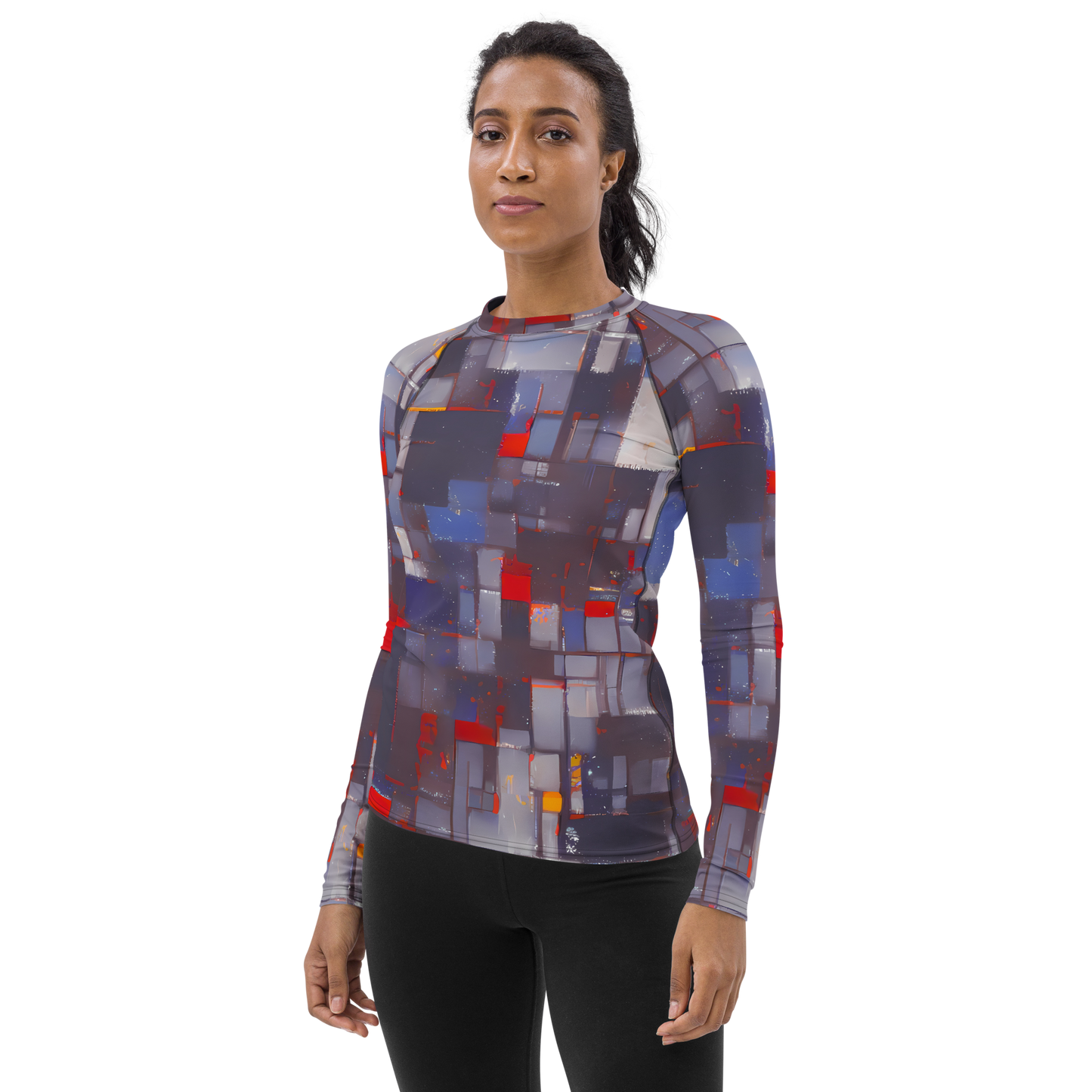 Women's Rash Guard - Cubist Rhythm