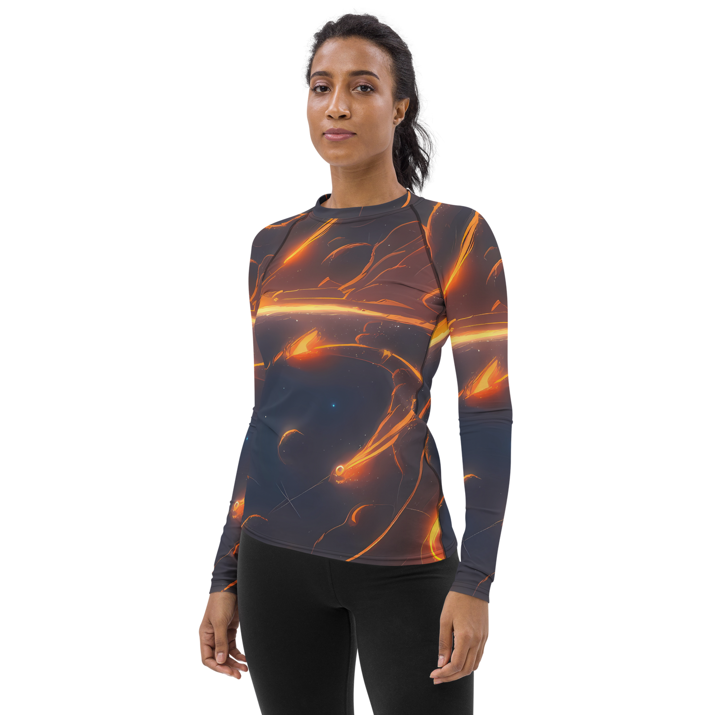 Women's Rash Guard - Inferno Spirals