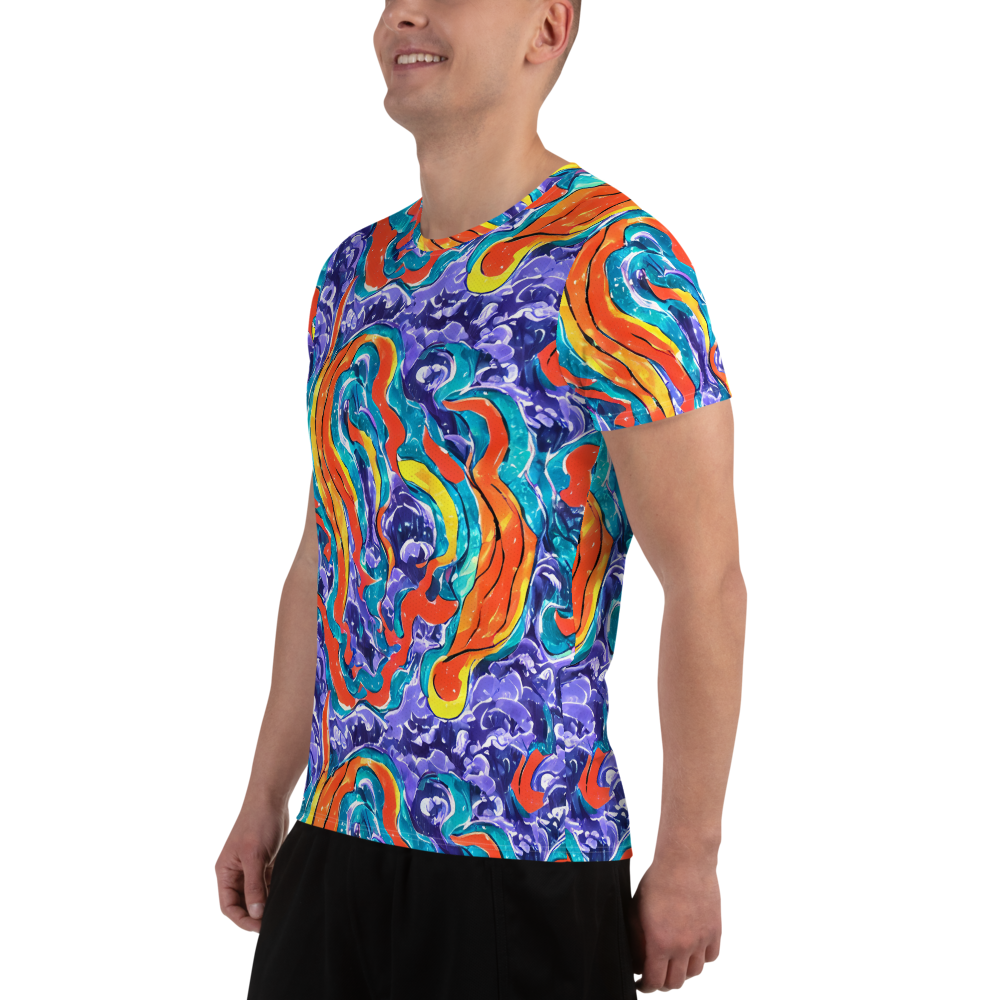 Men's Athletic T-Shirt - Galactic Waves