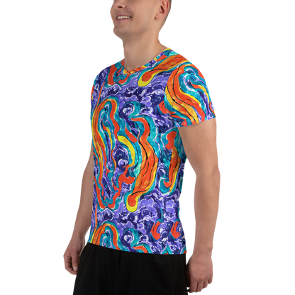 Men's Athletic T-Shirt - Galactic Waves