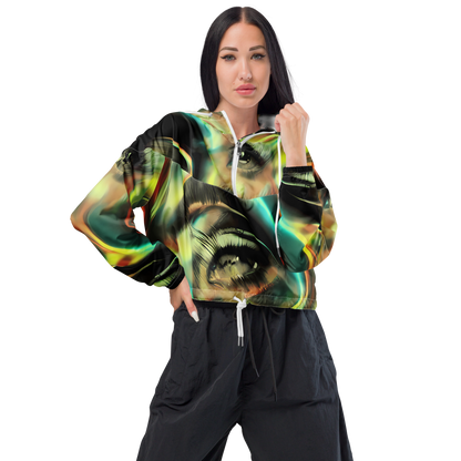 Women's Cropped Windbreaker - Newtonian Visage