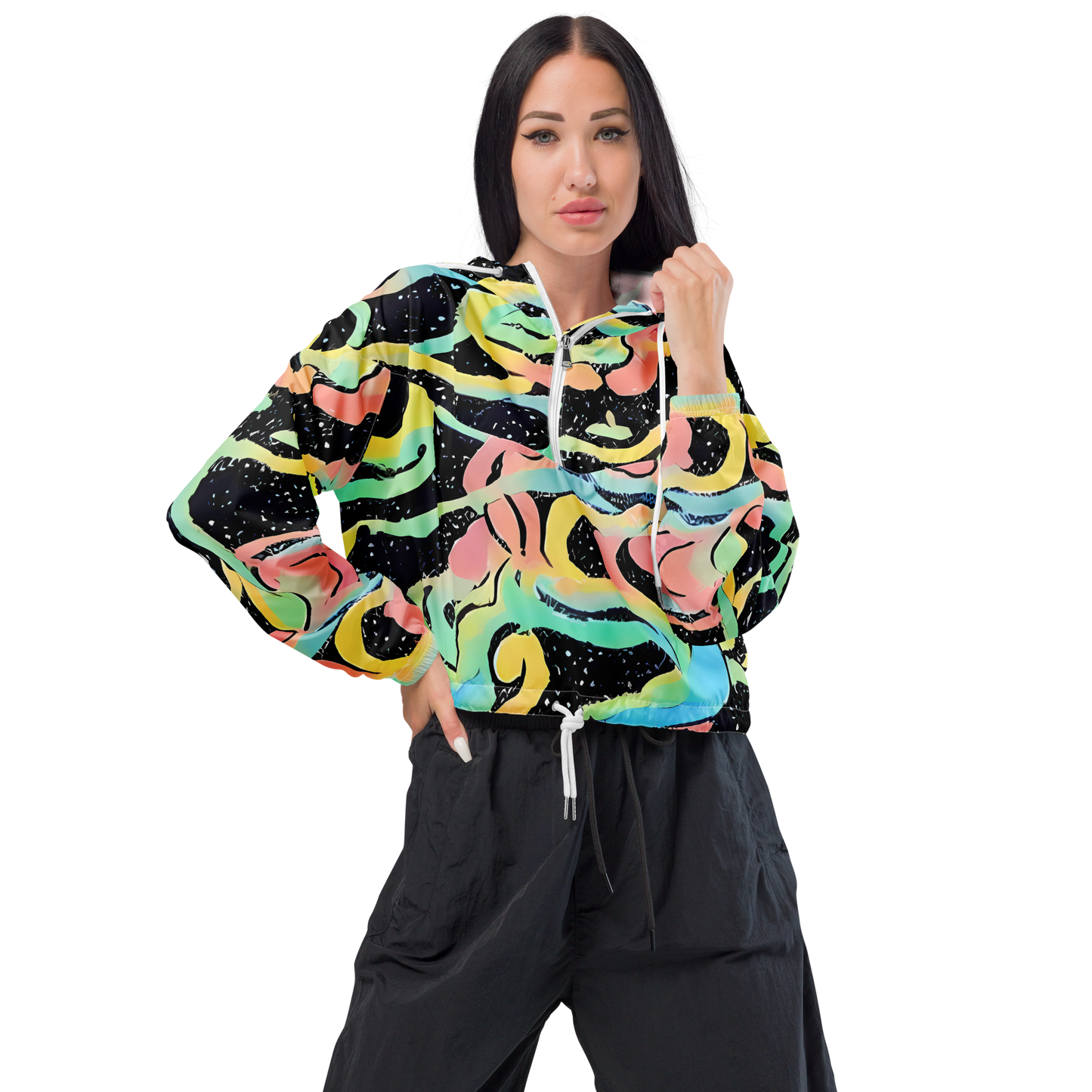 Women's Cropped Windbreaker - Mcguire Wavelength