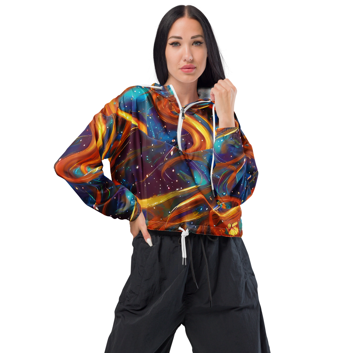 Women's Cropped Windbreaker - Perez Whirl