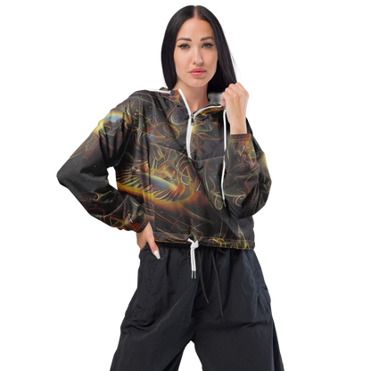 Women's Cropped Windbreaker - Galactic Swirl