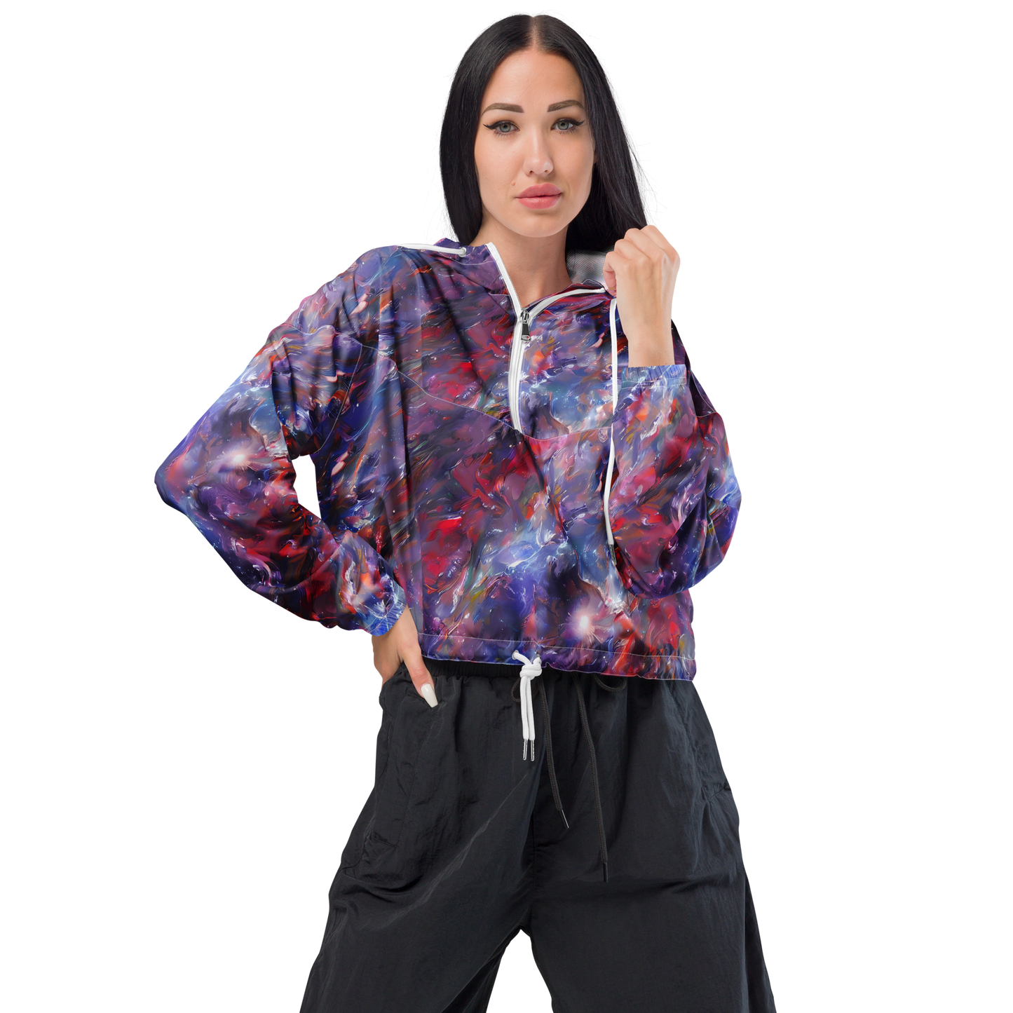 Women's Cropped Windbreaker - Nihei Nightscape