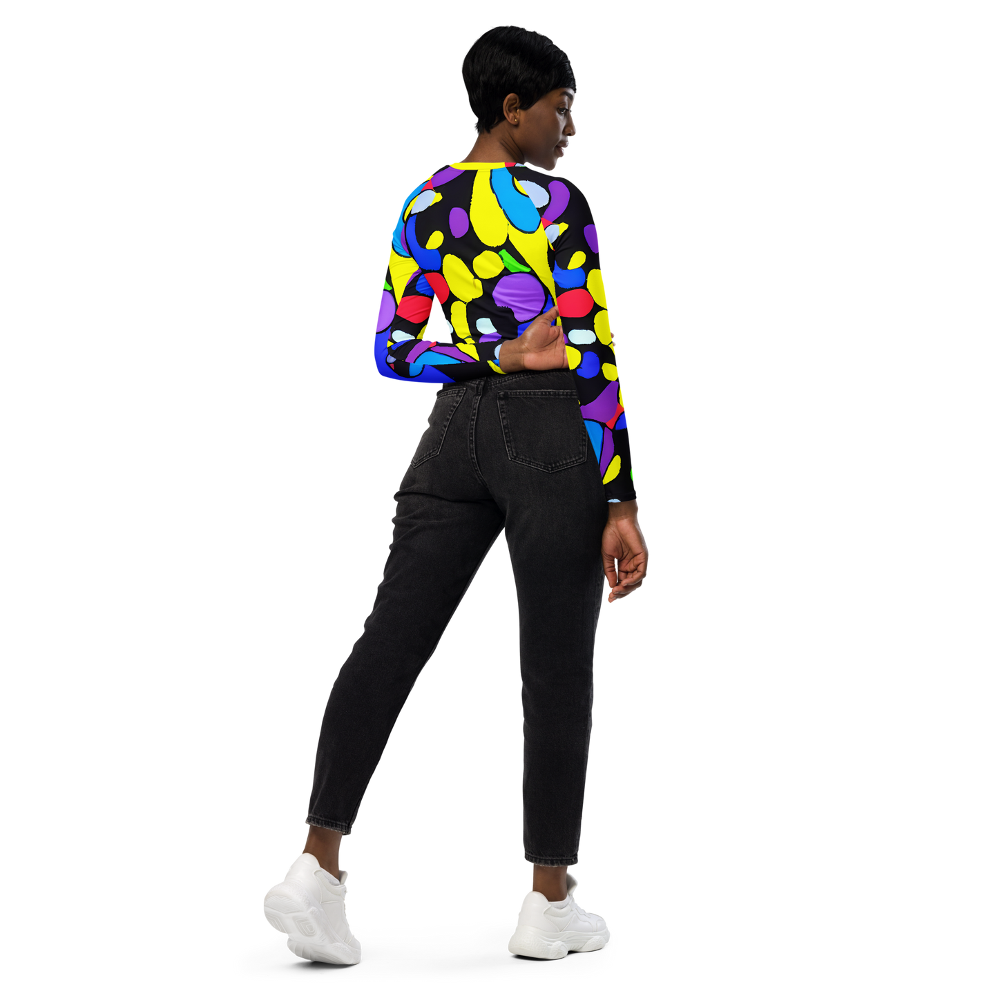 Long Sleeve Crop Top - Miró's Mosaic