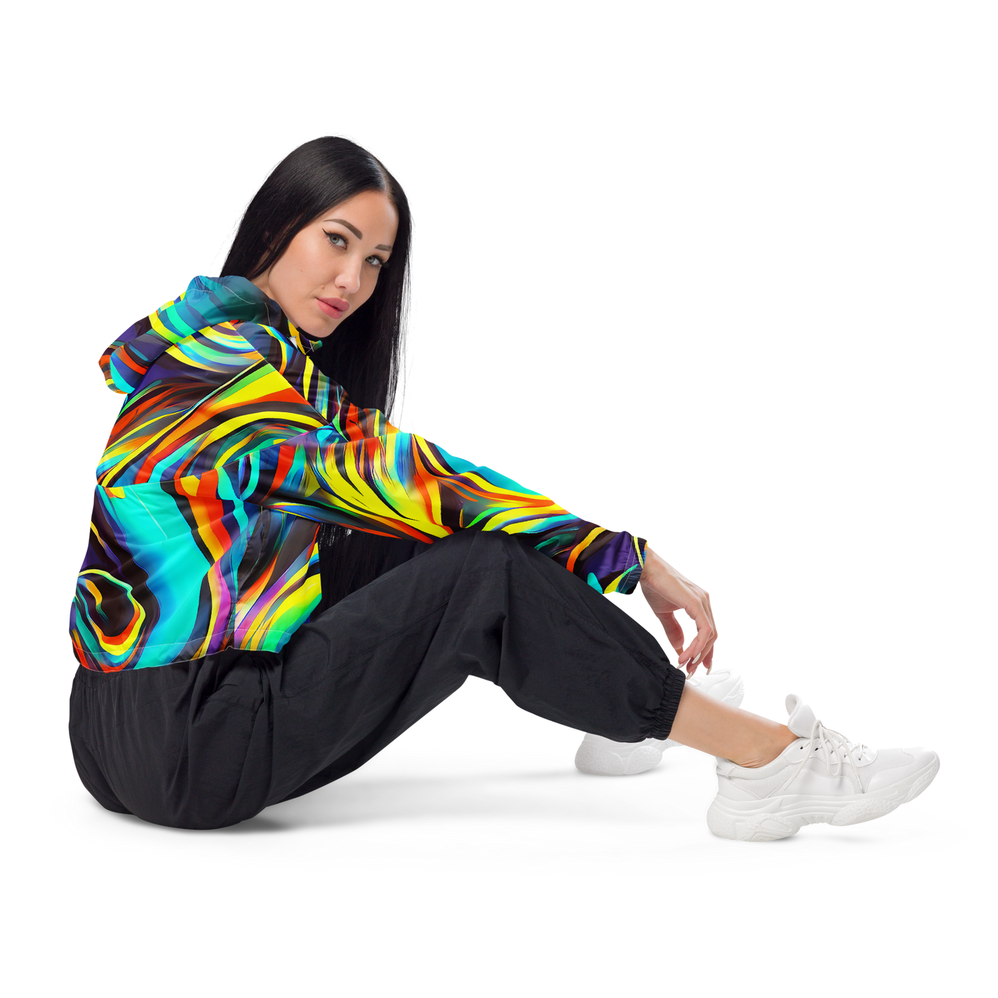 Women's Cropped Windbreaker - Cyber Surge