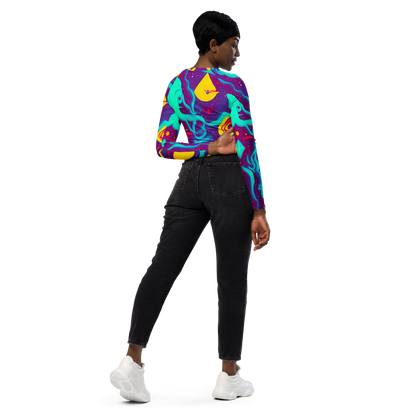 Long Sleeve Crop Top - Cosmic Current